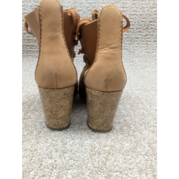 Timberland Booties Women's Wedge 5.5M Leather Upper 86387 Brown Lace Up - Picture 7 of 12